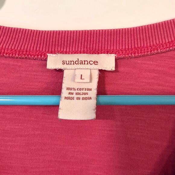 Sundance Womens Floral Embroidered Thermal Top Size Large Pink  Boho READ - Picture 5 of 5